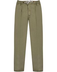 Brunello Cucinelli - Linen & Cotton Drawstring Trousers Khaki - Lyst