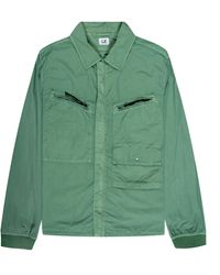 C.P. Company - Embroidered Logo Overshirt Green - Lyst