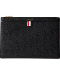 Thom Browne - Small Tablet Leather Clutch Black - Lyst