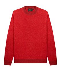 BOSS - Hugo L-mago Alpaca Blend Crewneck Sweater Medium Red - Lyst