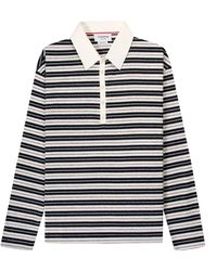 Thom Browne - Ls Striped Rugby Shirt Navy/white - Lyst