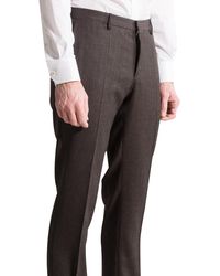 BOSS - Hugo T-gleeve1 Luxury Micro Checked Wool Trousers Brown - Lyst