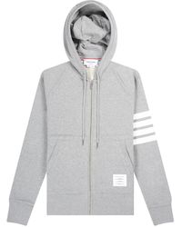 Thom Browne - 'loopback Jersey Knit' Engineered 4-bar Classic Hoodie Light Grey - Lyst