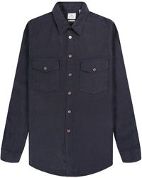 Paul Smith - Ps Regular Fit Ls Double Pocket Linen Shirt Dark Navy - Lyst