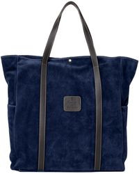 Pockets - Calabrese Shopping Suede Tote Bag Navy - Lyst