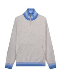Paul Smith - Ombre 1/4 Zip Sweatshirt Grey Melange - Lyst