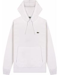 Lacoste - Classic Logo Popover Hoodie White - Lyst