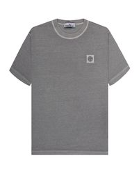 Stone Island - Washed Jersey Box Logo T-shirt Grey - Lyst