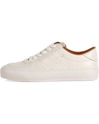Moncler - Monclub Stitched Leather Trainer - Lyst