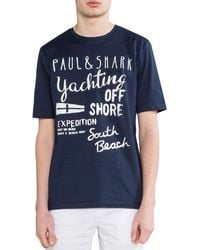 Paul & Shark - Graffiti Printed T-shirt Navy - Lyst