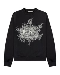Acne Studios - Glow In The Dark Logo Crewneck Sweatshirt Faded Black - Lyst