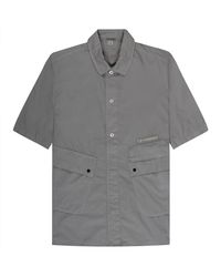 C.P. Company - Embroidered Logo Utility Ss Shirt Grey - Lyst