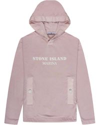 Stone Island - Marina Marina Mid Logo Hoodie Pink - Lyst