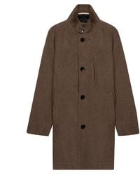 BOSS - Hugo H-hyde Standup Slim Fit Wool Blend Coat Medium Beige - Lyst