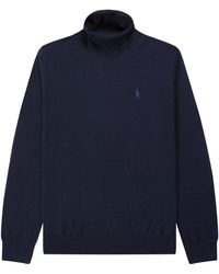 Polo Ralph Lauren - Washable Wool Turtleneck Sweater Hunter Navy - Lyst