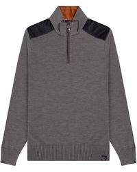 Paul & Shark - Cool Touch 4.0 Pullover 1/4 Zip Knit Grey - Lyst