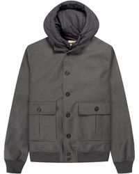 Pockets - Valstar 3-layer Wool Bomber Jacket With Detachable Gilet Grey - Lyst