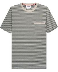 Thom Browne - Thin Striped T-shirt Grey/navy - Lyst