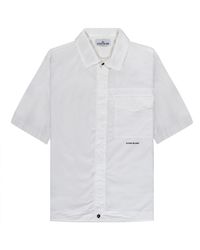 Stone Island - Ss Garment Dyed Relaxed Shirt White - Lyst