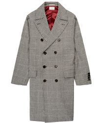 Brunello Cucinelli - Db Prince Of Wales Checked Wool Overcoat Black/white - Lyst