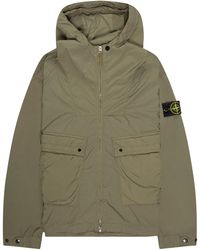 Stone Island - Khaki Light Compact Touch Polyester Jacket - Lyst