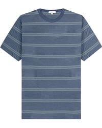 Norse Projects - Johannes Sunbleached Stripe Ss T-shirt Calcite Blue - Lyst