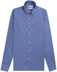 Canali - Floral Circles Slim Fit Shirt Blue - Lyst
