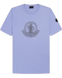 Moncler - Large Logo T-shirt Purple/black - Lyst