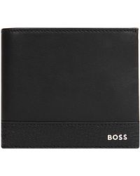 BOSS - Hugo Gavin Grained Leather Wallet Black - Lyst