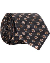Canali - Square Medallion Stitched Tie Blue/brown - Lyst