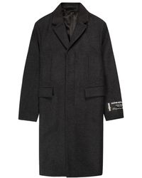 Acne Studios - Single Breasted Wool Blend Coat Dark Grey Melange - Lyst