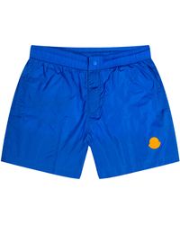 Moncler - Nylon Jacquard Logo Swim Shorts Blue - Lyst