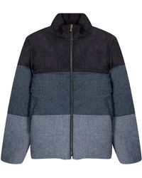 Thom Browne - 4-bar Reversible Donegal Tweed Funnel Neck Jacket Navy - Lyst