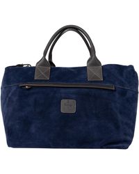 Pockets - Calabrese Lipari Suede Medium Bag Navy - Lyst