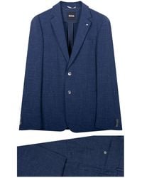 BOSS - Hugo 'c-hanry' Italian Fabric Slim Fit Check Suit Navy - Lyst