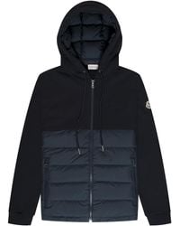 Moncler - 1952 Quilted Detail Hooded Sweatshirt Navy - Lyst