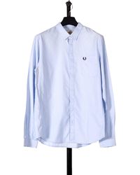 Pockets - Re- Fred Perry Bradley Wiggins Ls Shirt Sky Blue - Lyst