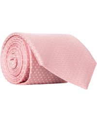 Canali - Polka Dot Silk Tie Pink/white - Lyst
