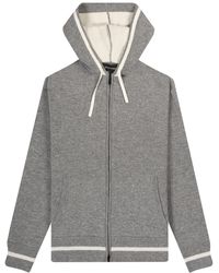 Emporio Armani - Knitted Kangaroo Pouch Full Zip Cardigan Grey - Lyst