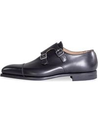 Crockett & Jones - 'lowndes' Calf Leather Double Monk Shoes With 'city' Soles Black - Lyst