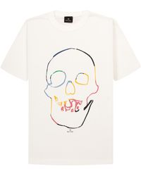 Paul Smith - Skull Printed T-shirt Off White - Lyst
