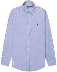 Polo Ralph Lauren - Custom Fit Striped Stretch Poplin Shirt Blue/white - Lyst