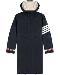 Thom Browne - Cordura And Merino Baby Cable Hooded 3/4 Mack Jacket Navy - Lyst