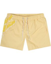 Lacoste - 'oversized Croc Print' Quick Dry Swim Shorts Yellow - Lyst