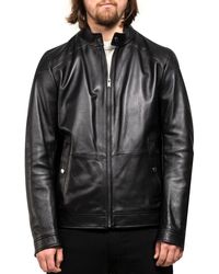 hugo boss leather blazer