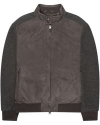 Canali - Hybrid Suede/ Wool Bomber Jacket - Lyst