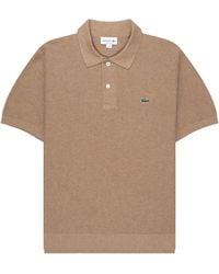 Lacoste - Taupe Towel Knitted Polo - Lyst