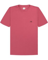 C.P. Company - 30/1 Box Logo T-shirt Red Bud - Lyst