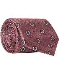 Canali - Floral Medallion Patterned Silk Tie Pink - Lyst