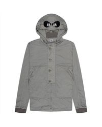 C.P. Company - Goggle Flatt Nylon Hooded Overshirt Drizzle Grey - Lyst